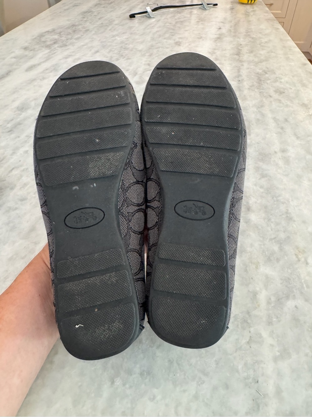 Coach Brown Signature C Gunmetal Chain-Trim Loafers - Picture 10 of 12